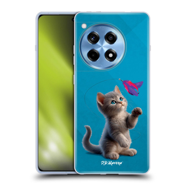 P.D. Moreno Play Cat Artwork Toy Feather Soft Gel Case for OnePlus 12R