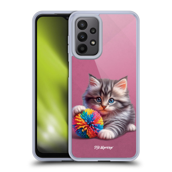 P.D. Moreno Play Cat Artwork Spikey Ball Soft Gel Case for Samsung Galaxy A23 / 5G (2022)