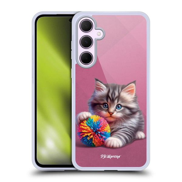 P.D. Moreno Play Cat Artwork Spikey Ball Soft Gel Case for Samsung Galaxy A35 5G