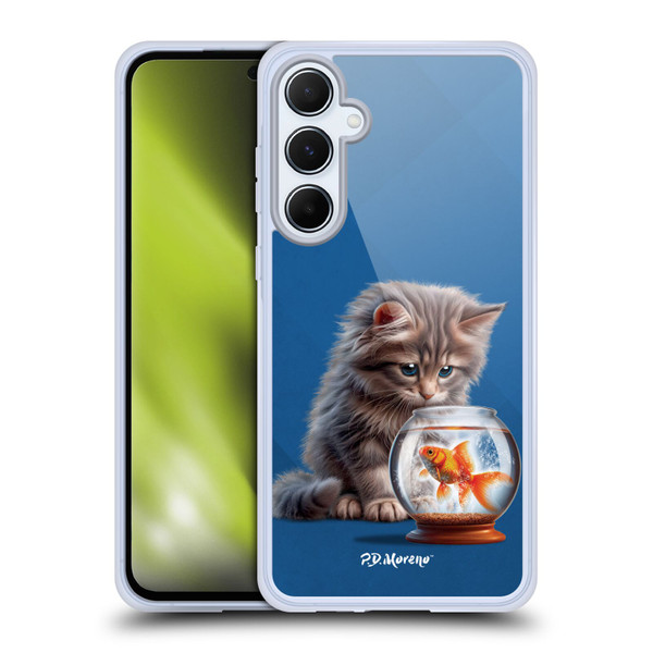 P.D. Moreno Play Cat Artwork Goldfish Soft Gel Case for Samsung Galaxy A55 5G