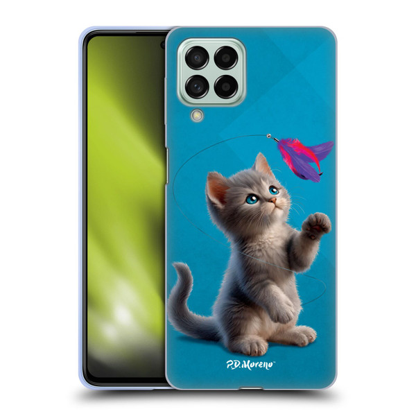 P.D. Moreno Play Cat Artwork Toy Feather Soft Gel Case for Samsung Galaxy M53 (2022)