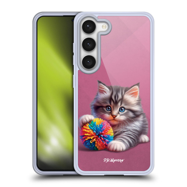 P.D. Moreno Play Cat Artwork Spikey Ball Soft Gel Case for Samsung Galaxy S23 5G