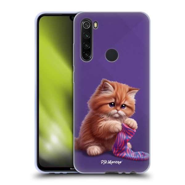 P.D. Moreno Play Cat Artwork Colorful Sock Soft Gel Case for Xiaomi Redmi Note 8T