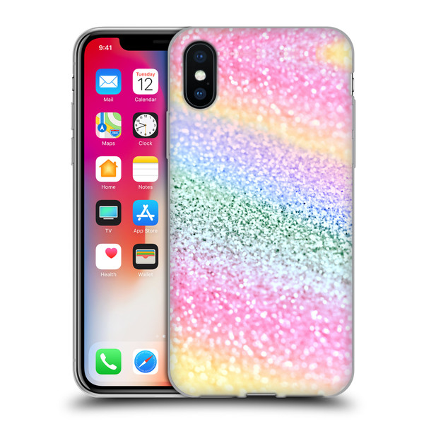 Monika Strigel Glitter Collection Unircorn Rainbow Soft Gel Case for Apple iPhone X / iPhone XS