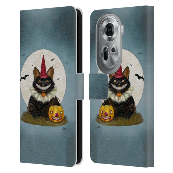 Ash Evans Black Cats 2 Party Cat Leather Book Wallet Case Cover For OPPO Reno11 Pro