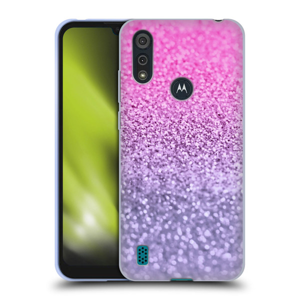 Monika Strigel Glitter Collection Lavender Pink Soft Gel Case for Motorola Moto E6s (2020)
