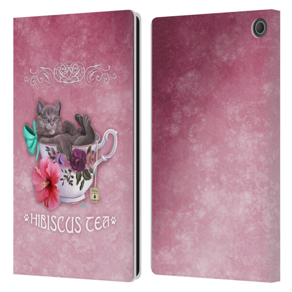 Ash Evans Graphics Hibiscus Tea Leather Book Wallet Case Cover For Amazon Fire Max 11 2023