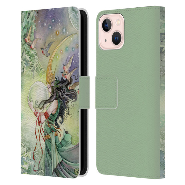 Stephanie Law Art World Leather Book Wallet Case Cover For Apple iPhone 13