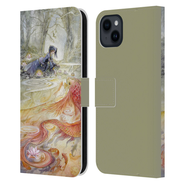 Stephanie Law Art Pure Heart Leather Book Wallet Case Cover For Apple iPhone 15 Plus