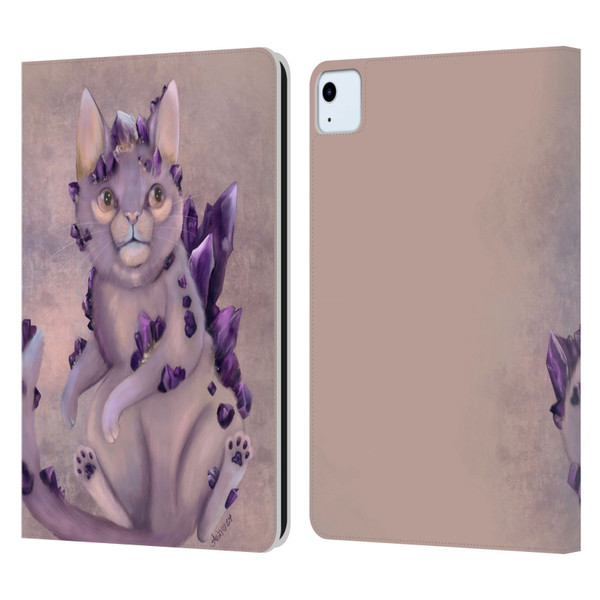 Ash Evans Graphics Amethyst Cat Leather Book Wallet Case Cover For Apple iPad Air 11 2020/2022/2024