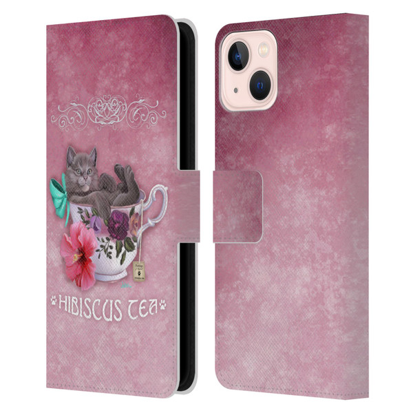 Ash Evans Graphics Hibiscus Tea Leather Book Wallet Case Cover For Apple iPhone 13