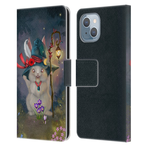 Ash Evans Graphics Magic Bunny Leather Book Wallet Case Cover For Apple iPhone 14
