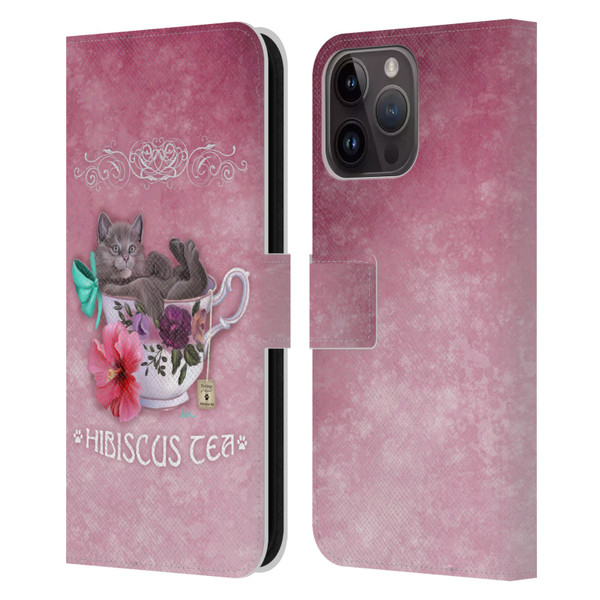 Ash Evans Graphics Hibiscus Tea Leather Book Wallet Case Cover For Apple iPhone 15 Pro Max