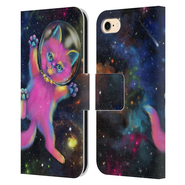 Ash Evans Graphics Lost In Space Leather Book Wallet Case Cover For Apple iPhone 7 / 8 / SE 2020 & 2022