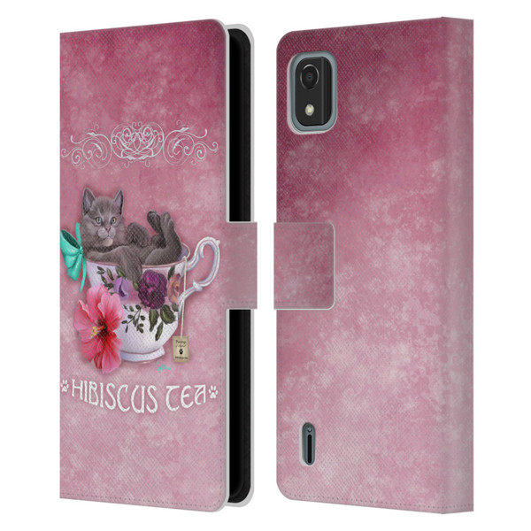 Ash Evans Graphics Hibiscus Tea Leather Book Wallet Case Cover For Nokia C2 2nd Edition