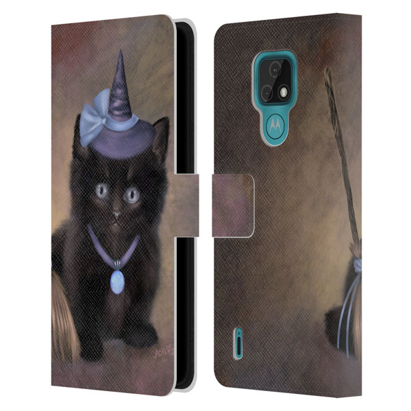 Ash Evans Graphics Broomstick Leather Book Wallet Case Cover For Motorola Moto E7