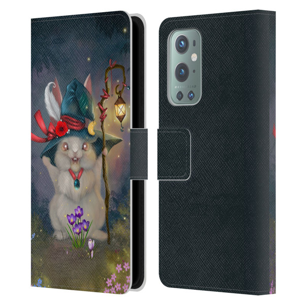 Ash Evans Graphics Magic Bunny Leather Book Wallet Case Cover For OnePlus 9