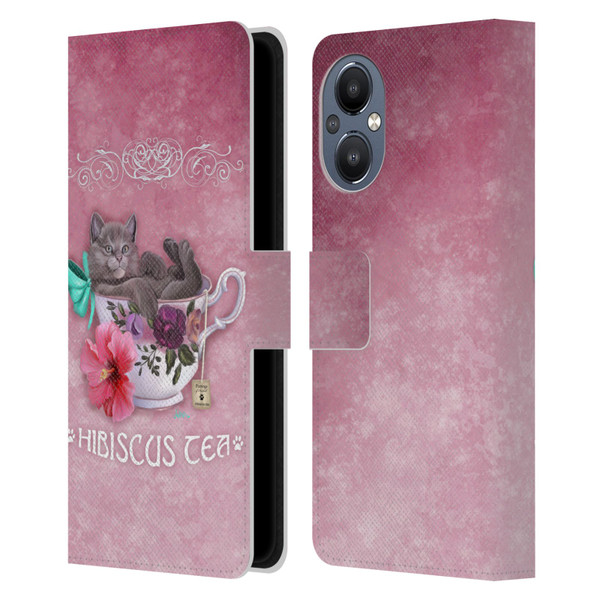Ash Evans Graphics Hibiscus Tea Leather Book Wallet Case Cover For OnePlus Nord N20 5G