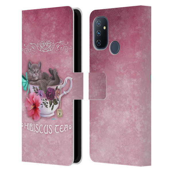 Ash Evans Graphics Hibiscus Tea Leather Book Wallet Case Cover For OnePlus Nord N100