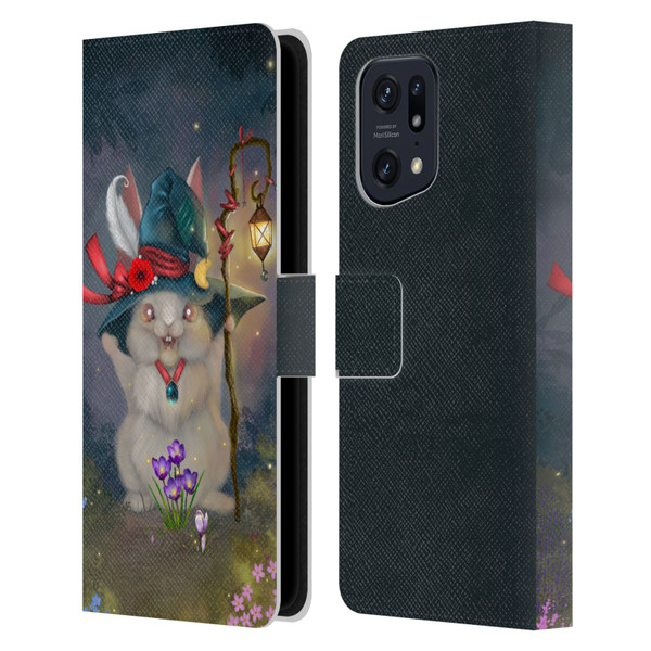 Ash Evans Graphics Magic Bunny Leather Book Wallet Case Cover For OPPO Find X5