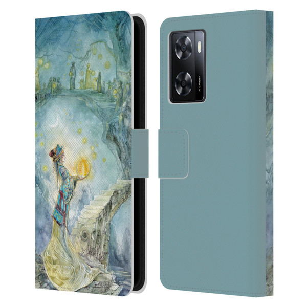 Stephanie Law Art Festival Night Leather Book Wallet Case Cover For OPPO A57s