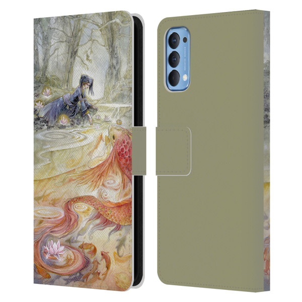 Stephanie Law Art Pure Heart Leather Book Wallet Case Cover For OPPO Reno 4 5G