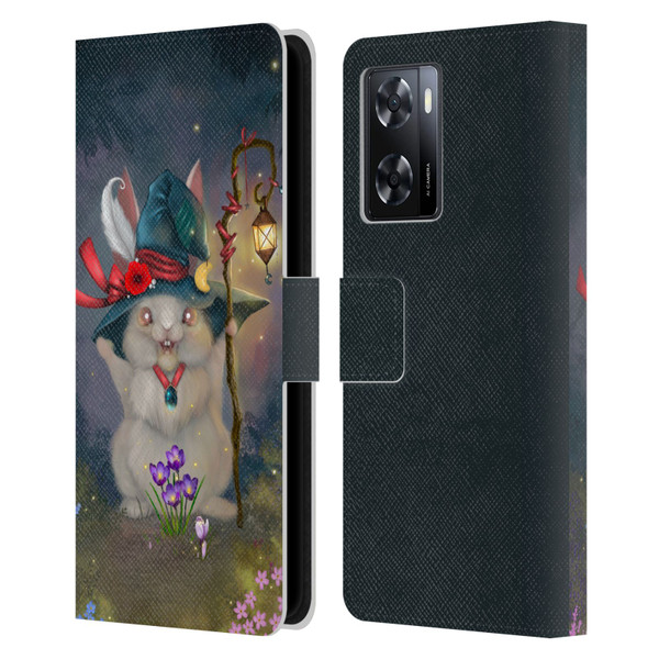 Ash Evans Graphics Magic Bunny Leather Book Wallet Case Cover For OPPO A57s