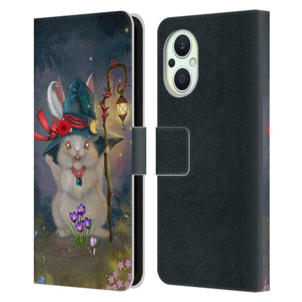 Ash Evans Graphics Magic Bunny Leather Book Wallet Case Cover For OPPO Reno8 Lite