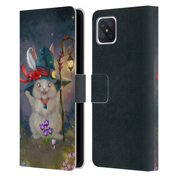 Ash Evans Graphics Magic Bunny Leather Book Wallet Case Cover For OPPO Reno4 Z 5G