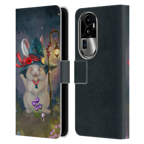 Ash Evans Graphics Magic Bunny Leather Book Wallet Case Cover For OPPO Reno10 Pro+