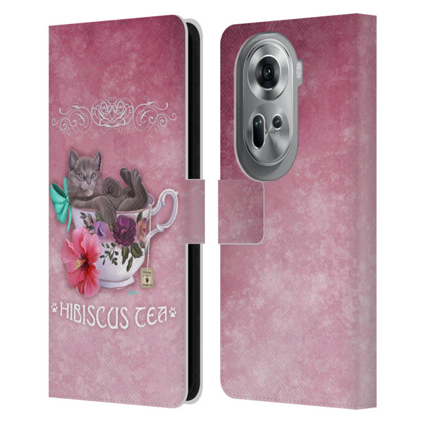 Ash Evans Graphics Hibiscus Tea Leather Book Wallet Case Cover For OPPO Reno11 Pro