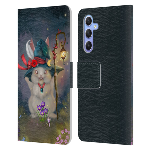 Ash Evans Graphics Magic Bunny Leather Book Wallet Case Cover For Samsung Galaxy A34 5G