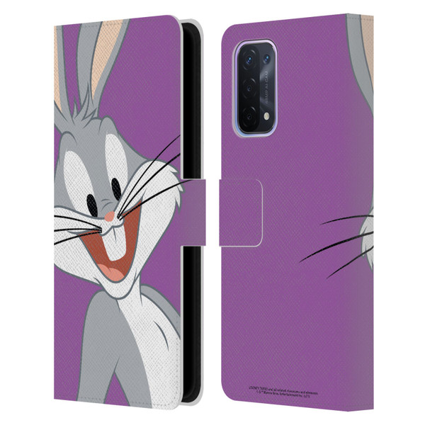 Looney Tunes Characters Bugs Bunny Leather Book Wallet Case Cover For OPPO A54 5G