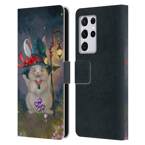 Ash Evans Graphics Magic Bunny Leather Book Wallet Case Cover For Samsung Galaxy S21 Ultra 5G