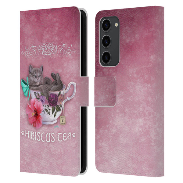 Ash Evans Graphics Hibiscus Tea Leather Book Wallet Case Cover For Samsung Galaxy S23+ 5G