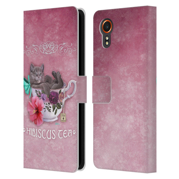 Ash Evans Graphics Hibiscus Tea Leather Book Wallet Case Cover For Samsung Galaxy Xcover7 5G