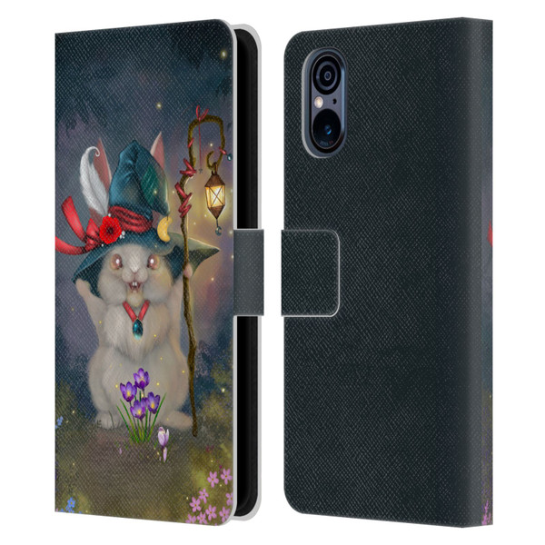 Ash Evans Graphics Magic Bunny Leather Book Wallet Case Cover For Sony Xperia 5 V 5G