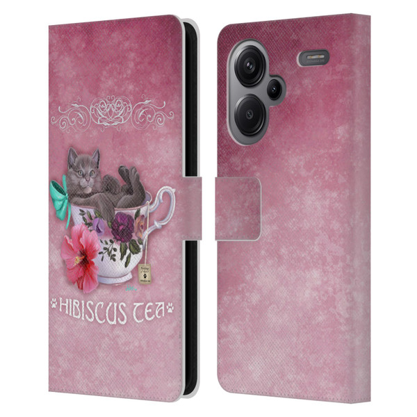 Ash Evans Graphics Hibiscus Tea Leather Book Wallet Case Cover For Xiaomi Redmi Note 13 Pro Plus 5G
