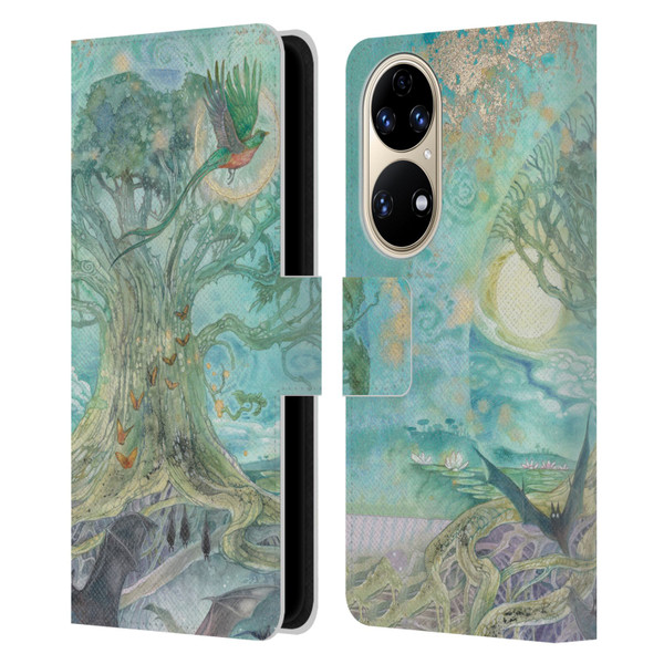 Stephanie Law Graphics Tree Leather Book Wallet Case Cover For Huawei P50
