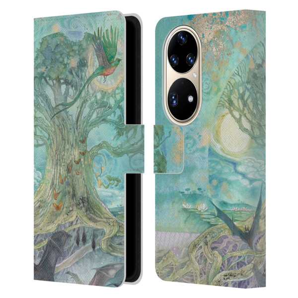 Stephanie Law Graphics Tree Leather Book Wallet Case Cover For Huawei P50 Pro