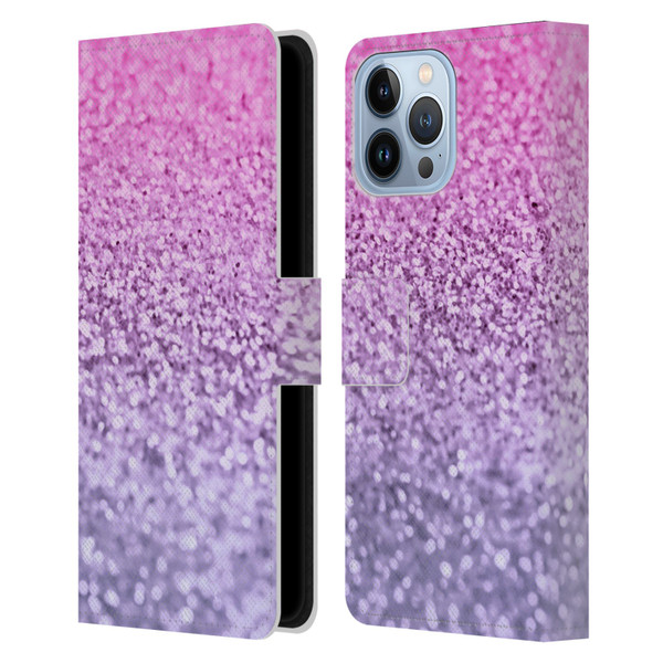 Monika Strigel Glitter Collection Lavender Pink Leather Book Wallet Case Cover For Apple iPhone 13 Pro Max
