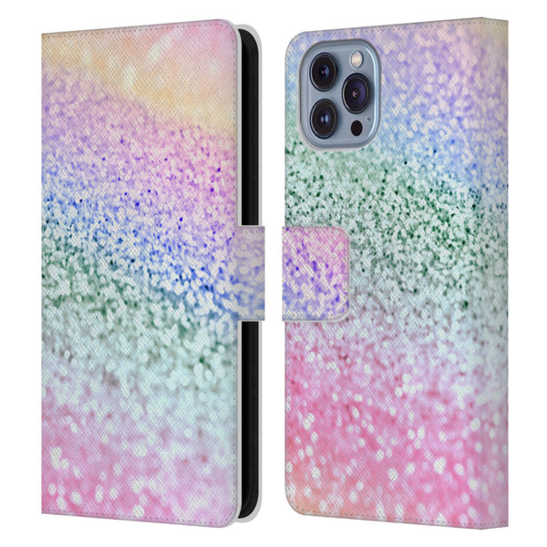 Monika Strigel Glitter Collection Unircorn Rainbow Leather Book Wallet Case Cover For Apple iPhone 14