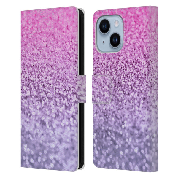Monika Strigel Glitter Collection Lavender Pink Leather Book Wallet Case Cover For Apple iPhone 14 Plus