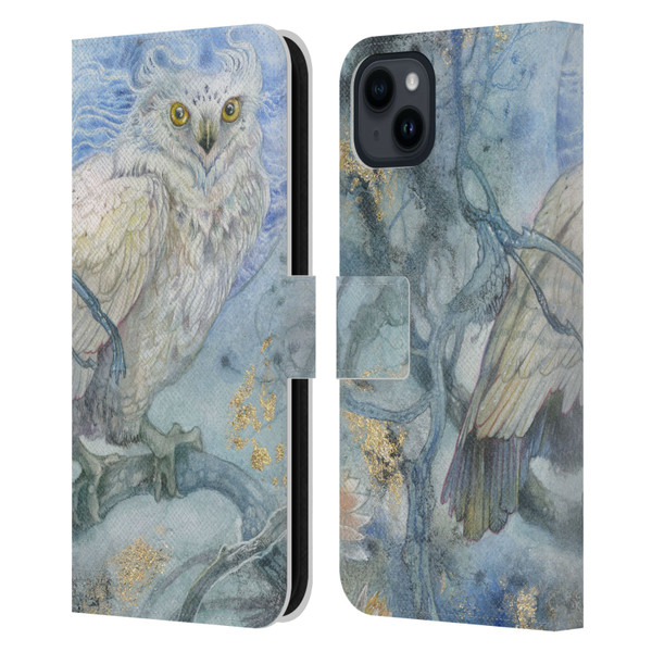 Stephanie Law Graphics Owl Leather Book Wallet Case Cover For Apple iPhone 15 Plus
