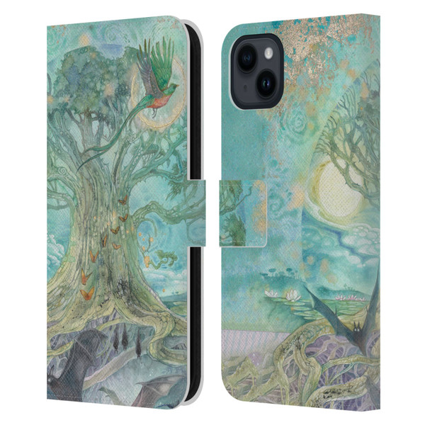 Stephanie Law Graphics Tree Leather Book Wallet Case Cover For Apple iPhone 15 Plus