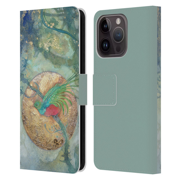 Stephanie Law Graphics Bird Leather Book Wallet Case Cover For Apple iPhone 15 Pro