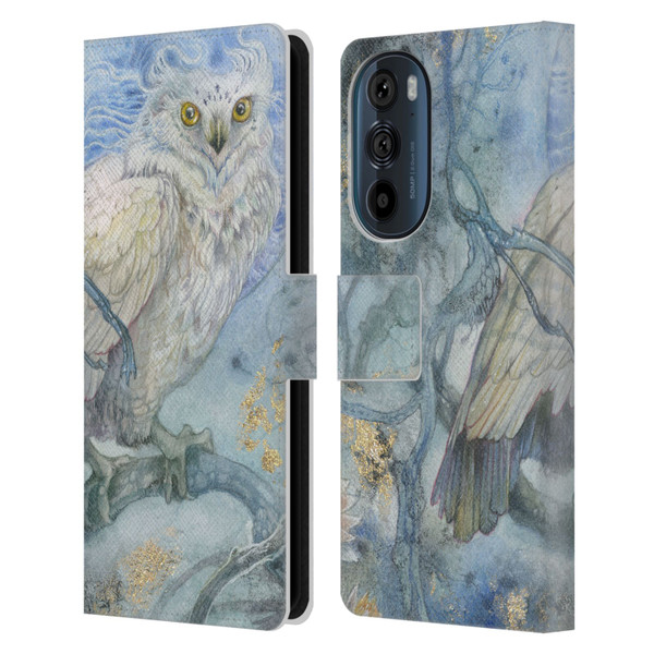 Stephanie Law Graphics Owl Leather Book Wallet Case Cover For Motorola Edge 30