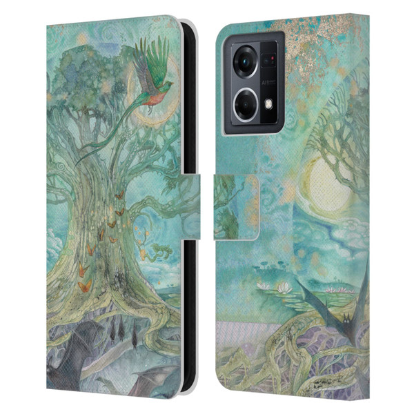 Stephanie Law Graphics Tree Leather Book Wallet Case Cover For OPPO Reno8 4G