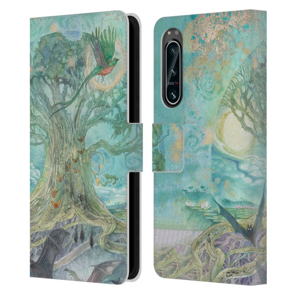 Stephanie Law Graphics Tree Leather Book Wallet Case Cover For Sony Xperia 5 IV