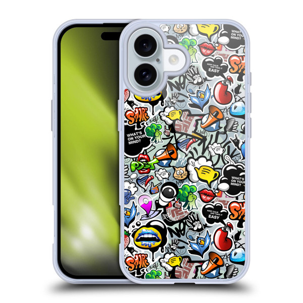 Mark Ashkenazi Graffiti Social Media Soft Gel Case for Apple iPhone 16